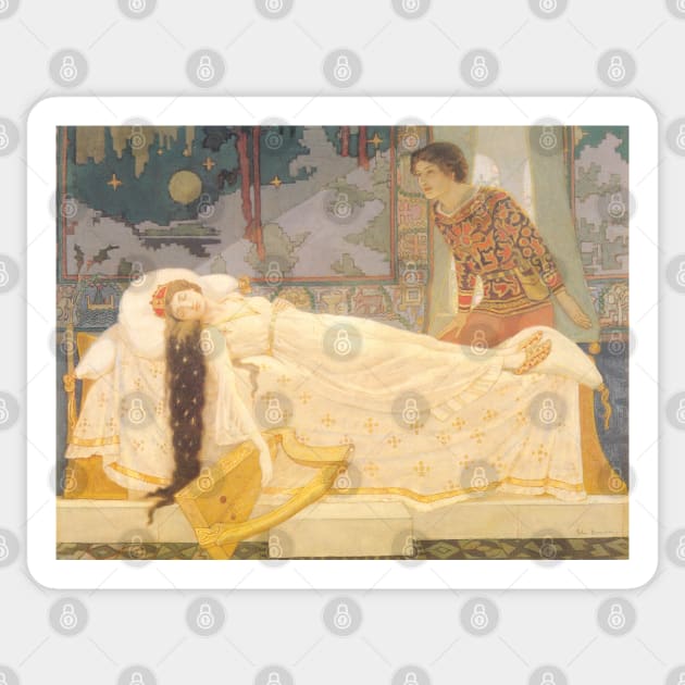 The Sleeping Princess, John Duncan Sticker by immortalpeaches